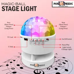pick ur needs LED Crystal Disco Night 7 RGB Light Music Player Projector Bluetooth Speaker Disco Ball Set image 2