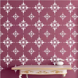 Size:- 16" X 24" Radiant Shimmering Design Wall Stencil-image-55