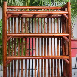 evra Cane bamboo Bookshelf Multipurpose Home Decor Storage Rack Showcase Organizer Solid Wood Semi-Open Book Shelf image 4