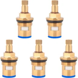 Brass Ceramic Disc Cartridge Quarter Turn 1/2 Inch for Hot and Cold Bathroom Kitchen Tap Faucet Valve - Pack Of 5 Piece Faucet Spindle-picture-20