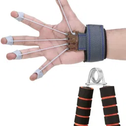 Combo of Finger Exerciser with Foam Hand Gripper Home Gym Exerciser (Pack of 2) Fitness Accessory Kit Kit-image-59