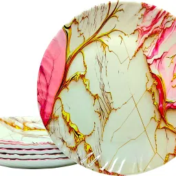 (SIZE-6.3" INCH) PINK Plate Saucers, Servicing Cookies, Snacks, Fruits,Coffee Quarter Plate-image-24