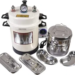 Autoclave eletric with timer, drum , 2kidney trays & 2 instrument tray autoclave - 1 Slots-image-3