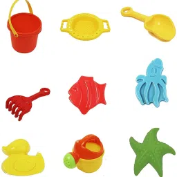 indusbay Beach Bucket Toy Set With Beach Bucket Tools and Sand Molds image 3