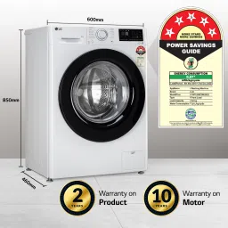 lg 8 kg AI Direct Drive Technology ,Steam Fully Automatic Front Load with In-built Heater Black, White image 5