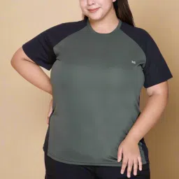 Women Solid Round Neck Polyester Dark Green T-Shirt-picture-15