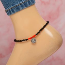 NAKSH Anklets For Women Stylish Glass Anklet Silver Anklet-image-46