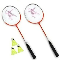 MOTIONED -21 Badminton Racquet Set OF 2 WITH 3 Shuttle COMBO Orange Strung Badminton Racquet-15