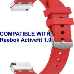 ACM WSM36X22RD2488 Watch Strap Metal Hook Silicone 22mm for Reebok Activefit 1.0 Smartwatch Red Smart Watch Strap-image-49