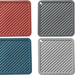 Pvc Coster C-C Square-Random-4,Pack of 4 Silicone Trivet-0