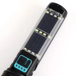 mz M257 (RECHARGEABLE LED METAL TORCH) Zoomable 80W with 1500mAh Battery & 5 Modes Torch image 3