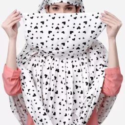 Printed Cotton Blend Women White Fancy Scarf, Scarf-image-26