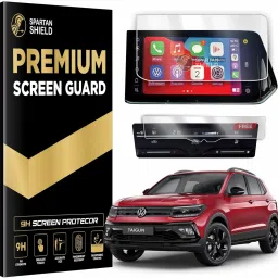 spartan shield Screen Guard for VOLKSWAGEN TAIGUN 2023 Facelift || Highline | Topline | GT | GT Plus | GT Edge || 10.1 Inch Infotainment Protector || VW Taigun 9H Digital Touchscreen Protector || Car Display Accessories 2025 [Not Tempered Glass]-image-63