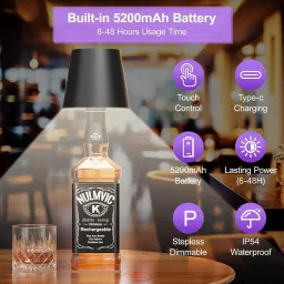dwiti enterprise Bottle Cordless Table Lamp Portable LED Rechargeable Dimming Touch Wine Lamp Table Lamp image 2