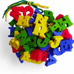 Alphabet Play Lacing Activity Beads for Kids // 52pcs 2 Threads //Large Size-17