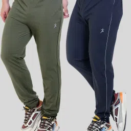 Pack of 2 Men Solid Dark Blue Track Pants-image-120