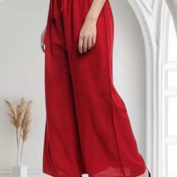 Women Regular Fit Red Lycra Blend Trousers-image-31