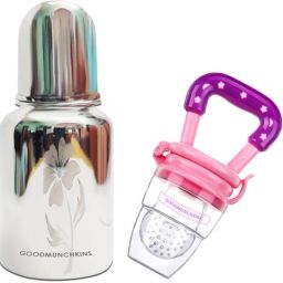 Stainless Steel Feeding Bottle 150ml -Silicon Fruit Feeder Teether and Feeder-18
