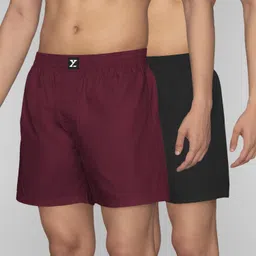 xyxx Pack of 2 Solid Men Multicolor Sports Shorts-picture-42