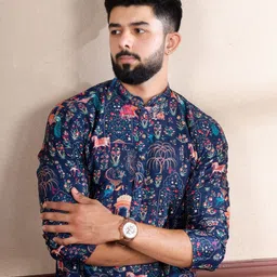 koshin Men Cotton Blend Kurta Pyjama Set-picture-35