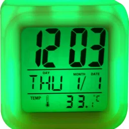 wallace glow color change led alarm clock calendar temperature desktop digital clocks table backlight light decoration Digital Multicolor Clock image 4