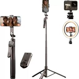 Hold up Extra long Selfie Stick with Tripod, 80 inch long Selfie Stick for Mobile Phone with Reinforced Tripod Stand Aluminum Bluetooth Extendable 3 in 1 Selfie Stick Invisible Mobile Stand Bluetooth Selfie Stick-picture-24