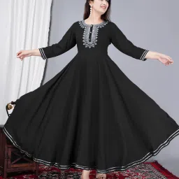 Women Solid Viscose Rayon Anarkali Kurta-image-43