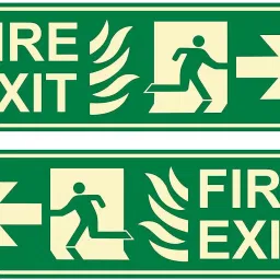 30 cm Fire Exit combo right arrow,left arrow Self Adhesive Sticker-75