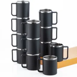 Pack of 12 Stainless Steel, Plastic Tea Cups Set | Coffee Cup Set | Tea | Coffee | Coffee Cup | Cups | Mug | Set-image-34