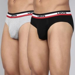Pack of 2 Contoured Double Pouch, Tag Free & Smartskin Technology Style# 002A Classic Solid Men Brief-image-41