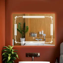 Horizontal 24X18 inch Wall Mounting Mirror with Light Bathroom Mirror-image-95