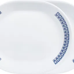 Livingware Wheeler Diamond 31 cm Oval Serving Platter Pack of 2 Tray-image-96