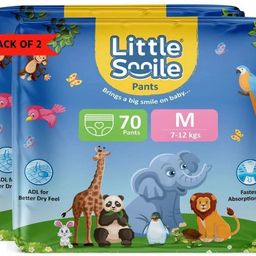 little smile Better Dry Feel Baby Diaper Pants | Medium | Pack of 2 - M-picture-0