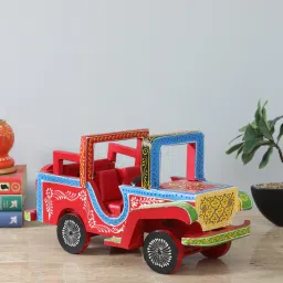 ons interior industry Hand Painted Decorative Unique Red Wooden Jeep-picture-9