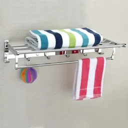 plantex Premium Stainless Steel Folding Towel Rack for Bathroom(2 Feet Long) Towel Stand/Towel Hanger/Towel Holder/Bathroom Accessories for Home Silver Towel Holder-picture-16