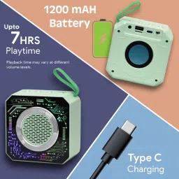 Monrix 7W HD Audio Bluetooth Speaker, Dynamic Disco Speaker RGB Lights, TWS Pairing, 7 W Bluetooth Party Speaker image 2