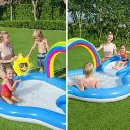 Playcenter Rainbow&Pool 257X145X91 With Free Electric Pump Inflatable Swimming Pool-35