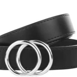 Women Casual, Party, Evening Black, Silver Artificial Leather Belt-image-92