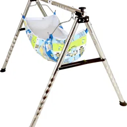 born baby folding steel cradle for kid (0 to 3 year) sleepingwith cotton hammock(khoyu,joli)-21