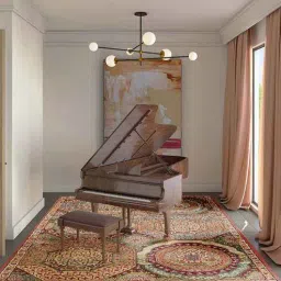 obeetee Brown Floral Wool 4 ft x 6 ft Hand Tufted Carpet-picture-25