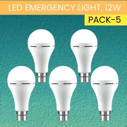 sacro 12W Rechargeable Inverter LED Bulb with Upto 4H.Power Cut Lighting Pack of_5Q128 4 hrs Bulb Emergency Light-picture-15