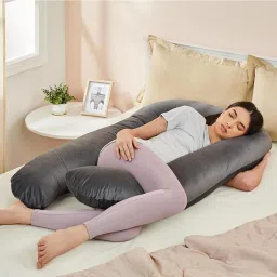 Ultra Soft U Shape Pregnancy Pillow Polyester Fibre Solid Pregnancy Pillow Pack of 1-image-70