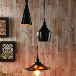 3 Design Cluster Hanging Shade Light, Small, Aluminum, Black Chandelier Lamp Shade-picture-42