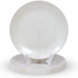 10.5 Inch Melamine Marble Full Serving Plates Plate Set of 6 Dishwasher Safe Rice Plates-image-34