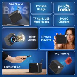 PTron Funk Rap with 10W Pristine Sound, 8Hrs Playtime, Compact Size & TWS Feature 10 W Bluetooth Speaker image 2