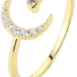 Diamtrendz Jewels Moon Crescent 14kt Diamond Yellow Gold ring-image-4