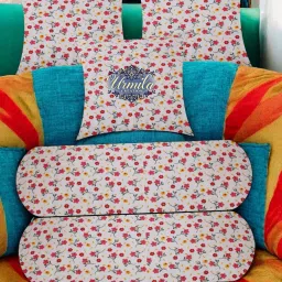 2 Bolster 3 Cushion Microfibre Floral Bolster Pack of 5-58