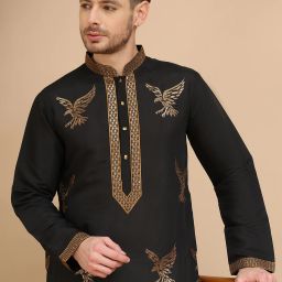 Men Silk Blend Kurta Pyjama Set-image-29