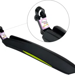 mygodgift Bicycle Atom Mudguard with Reflective Tape, Black-Red SPL IRON Clip-on Clip Full Length Front & Rear Fender image 3