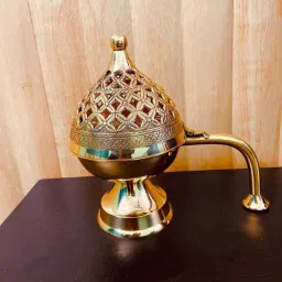 Brass Lobandan Burner Dhooni Dhoop Dani Brass Table Diya-image-37
